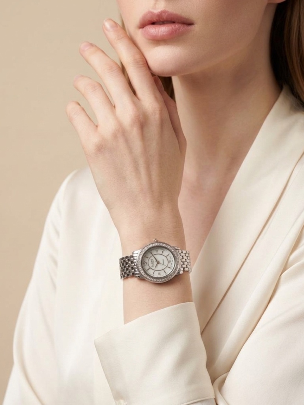 August Steiner Diamond Oval Swiss Quartz Watch NEW